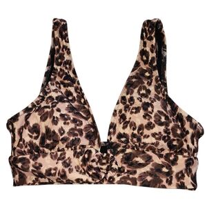 Aerie Cheetah Print Padded Scoop Neck Bikini Top‎ Nwt Size Xs